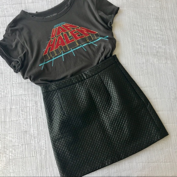Topshop Dresses & Skirts - Topshop quilted faux leather mini skirt